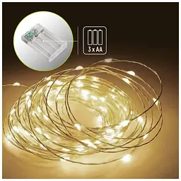 Гірлянда ColorWay Струна LED 100 10 м теплий колір 3 AA Battery (CW-G-100L10NB) - мініатюра 2