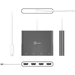 USB-Хаб j5create JCA366-N USB-C на 4xHDMI (JCA366-N) - мініатюра 3