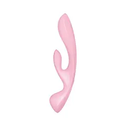 Двосторонній вібратор-кролик Satisfyer Triple Oh Pink, 3 мотори, руків’я-масажер - мініатюра 2