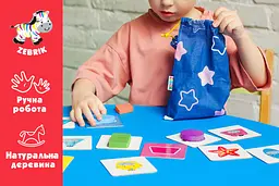 Дерев'яні фігурки в мішечку Vladi Toys Геометричні фігури, укр. мова ( ZB2001-02) - мініатюра 2