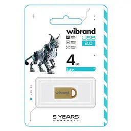 USB флеш накопичувач Wibrand 4GB lynx Gold USB 2.0 (WI2.0/LY4M2G) - мініатюра 2