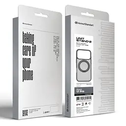 Противоударный чехол-панель для Apple iPhone 17 Pro, Unit Stand2, серый, силикон + поликарбонат, защита всего корпуса, с подставкой, поддержка магнитных держателей и беспроводной зарядки (MagSafe), ArmorStandart (ARM86335) - мініатюра 6