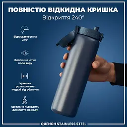 Пляшка для води металева ION8 1200 мл Stainless Steel Ash Navy (I8SS1000ANAVY) - мініатюра 4