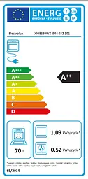 Духова шафа електрична Electrolux 70 л А++ пара дисплей конвекція фунція пароварки телескопічні напрямні чорний - мініатюра 7