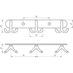 Планка з гачками Perfect Sanitary Appliances RM 1502-3 - мініатюра 2