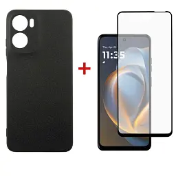 Чохол до мобільного телефона Dengos Motorola G05 Carbon+glass Black (DG-KM-178)