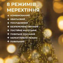 Гірлянда GarlandoPro Кінський хвіст 200 LED 10 ниток довжина 2 м, жовтий (1733012Y) - мініатюра 3