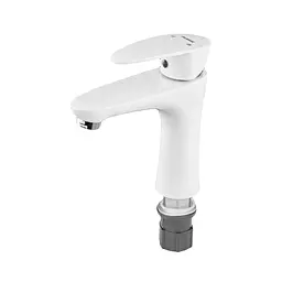 Змішувач для умивальника Plamix Cezar-001 white PM0732, Білий - мініатюра 2