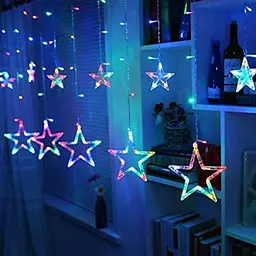 Новорічна світлодіодна гірлянда шторка дощ "Зірки" YS-84005 138 LED USB 2.5х2м (мультиколор) + пульт ДК, Yu Xin 82761 - мініатюра 3