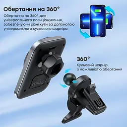 Автомобільний зарядний пристрій Choetech QI 15 Вт (T206-F-ACBK) - мініатюра 7