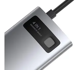Мультипортовий адаптер USB Хаб Baseus Baseus Metal Gleam Series 4-in-1 Multifunctional Type-C HUB Docking - мініатюра 5