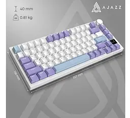 Бездротова механічна ігрова клавіатура Ajazz AK-820WP PRO White-Purple RGB Flying Fish Switch Hot-Swap 2.4G/Bluetooth/USB - мініатюра 16