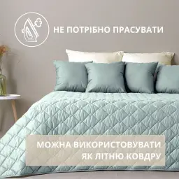 Покривало Ideia Стиль Cube двостороннє 140х210 см м'ятний зі світло-сірим (8-32403*007) - мініатюра 3