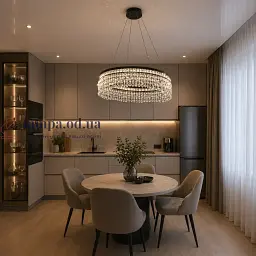 Підвісна LED люстра Diasha P7027/D600BK чорна 68W кришталь - мініатюра 2