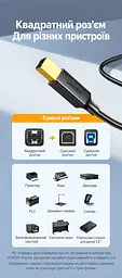 Кабель для принтера UGREEN US135 USB 2.0 USB-A - USB-B 1 м чорний (20846) - мініатюра 7