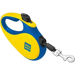 Повідець-рулетка для собак Waudog R-leash, малюнок Colors of freedom, S, до 15 кг, 5 м, світловідбивна стрічка - мініатюра 3