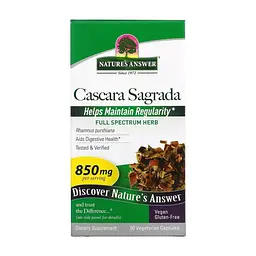 Травы Nature's Answer Каскара Саграда, 850 мг, Cascara Sagrada, 90 вегетарианских капс (NTA-16142) - миниатюра 2