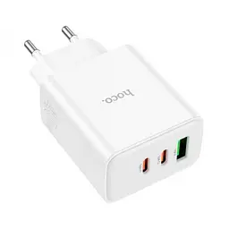 Мережевий зарядний пристрій адаптер HOCO C126A Pure 1 USB/2Type-C, 40 W, підтримка швидкого заряджання PD/QC/FCP/AFC - мініатюра 4