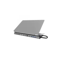 Порт-реплікатор J5create Dock-Station USB-C 10Gbps, 12-in-1 (слот M2 NVMe/хаб/HDMI/DP/PD/картрид/LAN) (JCD552-N) - мініатюра 4