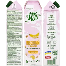 Молоко рослинне Vega Milk Бананове з вівсом 1,5% 950 мл - мініатюра 2