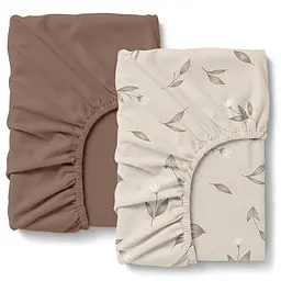 Набір простирадло на резинці фланель 90х200 BEIGE FLORAL COSAS (4822052502631)