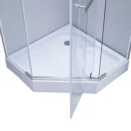 Душова кабіна Lidz Dozorca SC90x90.CRM.LOW.TR, скло прозоре 6 мм, Хром, Універсальна, прозорий - мініатюра 3