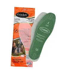 Вирізні устілки Corbby Latex універсальні з бавовною та сосновим ароматом. Розмір 35–46 - мініатюра 1