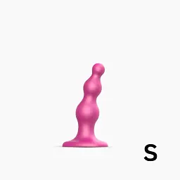 Насадка для страпону Strap-On-Me Dildo Plug Beads Framboise Metallic S - мініатюра 2