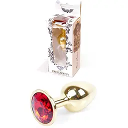 Анальна пробка Boss Of Toys Boss Series - Jewellery Gold Plug Red S, BS6400019, Золотий / Червоний