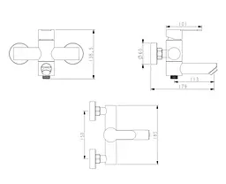 Змішувач для ванни Brinex Pure 006 Graphite BRIPUR006GRP - мініатюра 4