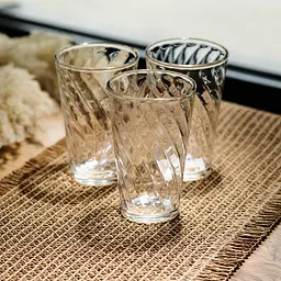 Набір склянок для напоїв Yiwu Crystal Spiral 3 штуки по 470 мл для лимонадів соку води коктейлів склянки скляні для напоїв HP-17-21 - мініатюра 2