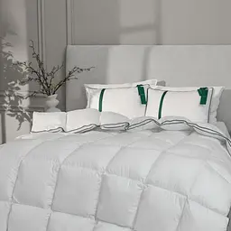 Ковдра MirSon Imperial Style пухова літня 110х140 см біла із зеленим кантом - мініатюра 4