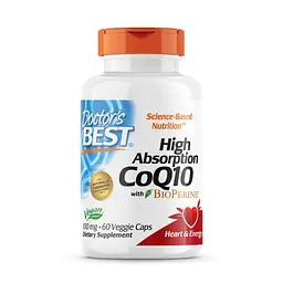 Натуральна добавка Doctor's Best CoQ10 100 mg with BioPerine, 60 вегакапсул