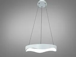 Сучасна підвісна LED люстра хвиля для кухні Diasha 0471A WH біла 50 см 36W регульована за висотою