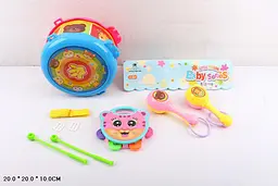 Музичний набір перкусійних інструментів Baby series з барабаном та шейкерами (8041)