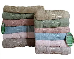 Набір турецьких махрових рушників Cestepe 50х90 6 штук + 70х140 6 штук Bamboo Zumrut Light