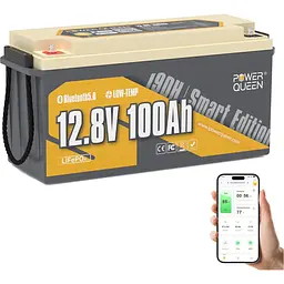 Акумулятор Power Queen LiFePO4 12V [12.8V/100Ah/1280Wh] [124766] - мініатюра 2
