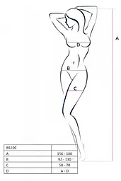 Бодістокінг з плетінням на животику Passion BS100 One Size, white, декоративний шов, з доступом - мініатюра 5