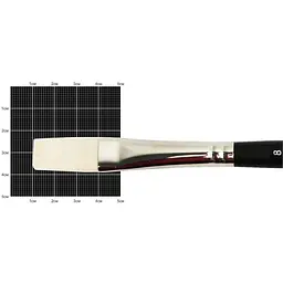 Пензель синтетика плоска подовжена Milk 1108F № 8 коротка ручка Kolos
