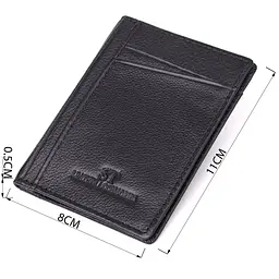 Чоловічий гаманець для карток із натуральної шкіри ST Leather 23091 чорний - мініатюра 7
