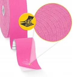 Стрічка кінезіологічна (кінезіо тейп) 4FIZJO 5 см x 31 м Sky Pink (P-5905973405553) - мініатюра 4