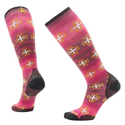 Шкарпетки жіночі Smartwool Women's Ski Zero Cushion Paths Crossed Print OTC 38-41 Темно-рожевий