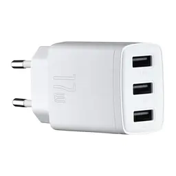 Мережевий зарядний пристрій Baseus Compact Charger 3U 17W EU Білий