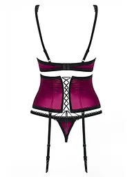 Комплект білизни Obsessive 861-SEG-5 set, S/M (вишневий) - мініатюра 6