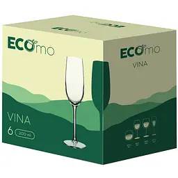 Набір келихів для ігристого вина Ecomo Vina 200 мл 6 шт. (J5301) - мініатюра 2
