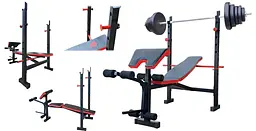 Лава для жиму RN-Sport ReadMeBlack штанга 75 кг із гантелями 2х20 кг - мініатюра 2