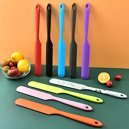 Шпатель кондитерський силіконовий лопатка кондитерська для торта 24 см, Kitchen Master Салатовий 87105 - мініатюра 4