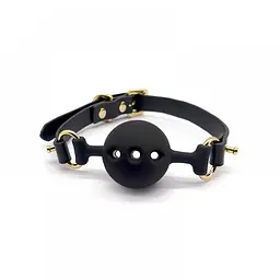 Кляп із силікону та італійської шкіри Breathable Small Ball Gag Upko