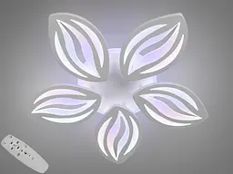 Люстра стельова LED Diasha 8092/5WH, 75W, 3200K-6000K, білий метал, сучасний стиль, смарт з пультом, димером