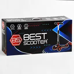 Самокат Best Scooter 24х58х67-77 см Чорно-червоний 000231612 - мініатюра 6
